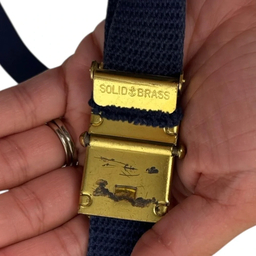 Boy Scouts of America Belt Solid Brass Buckle Uniform Web Adjustable 32inch D14Q
